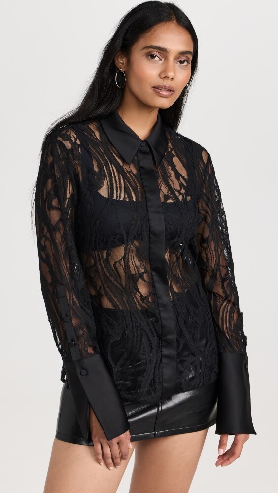 

Рубашка SIMKHAI Candela Lace, черный