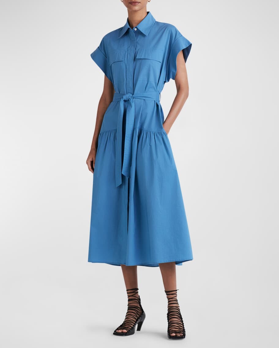 

Хлопковое платье-рубашка Lauren с короткими рукавами Derek Lam 10 Crosby
