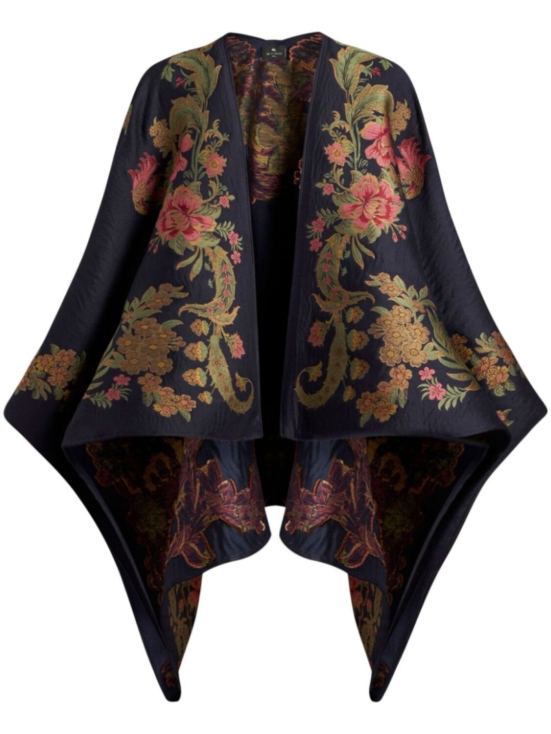 

ETRO накидка из жаккарда с цветочным узором, синий