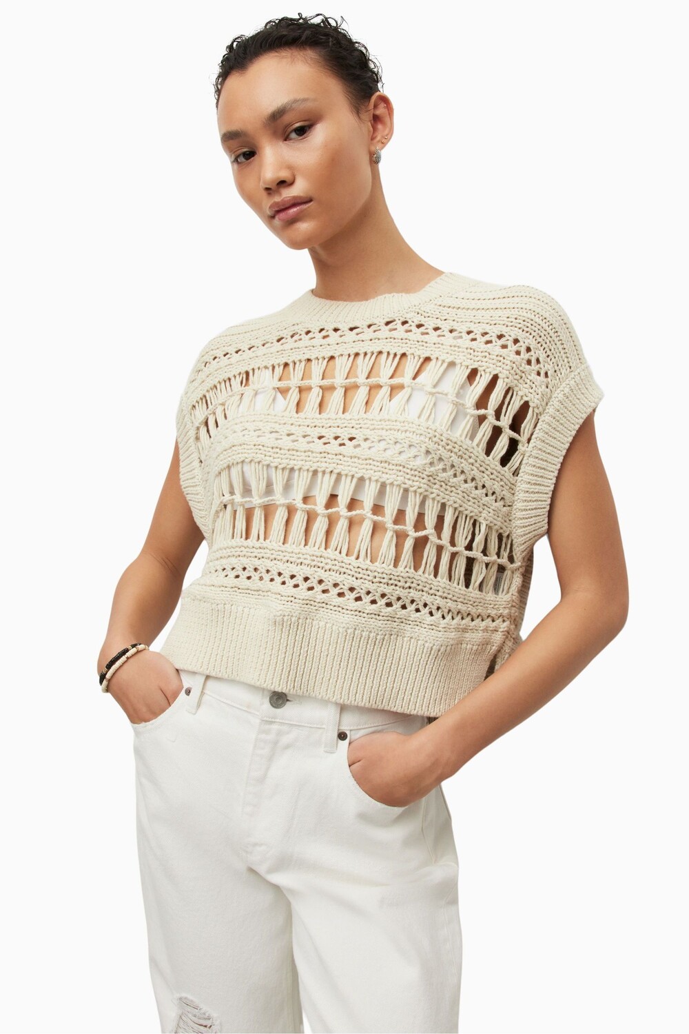 

Белая футболка без рукавов AllSaints Rafaela All Saints, белый