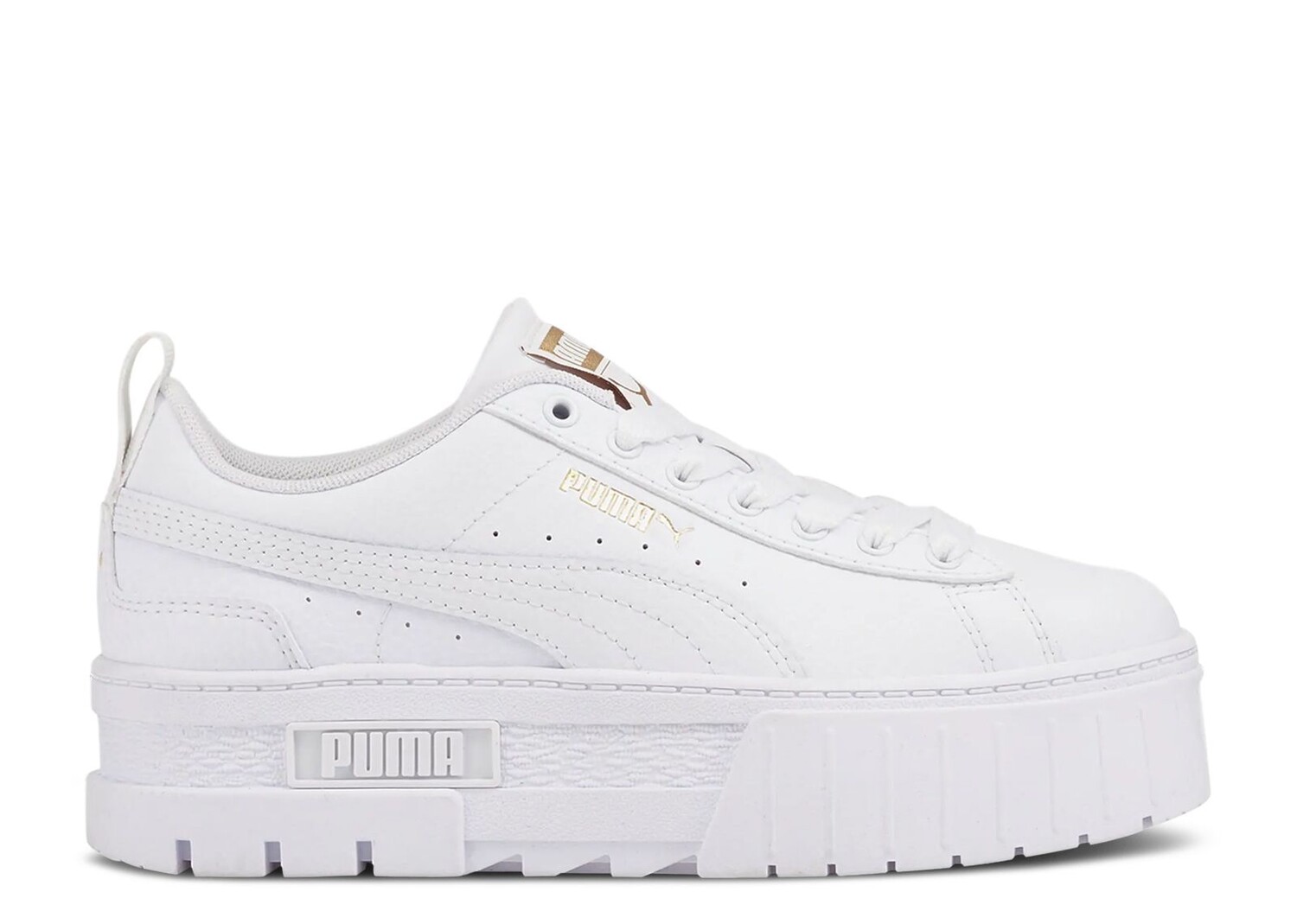 

Кроссовки Puma Mayze Leather Jr 'White Team Gold', белый