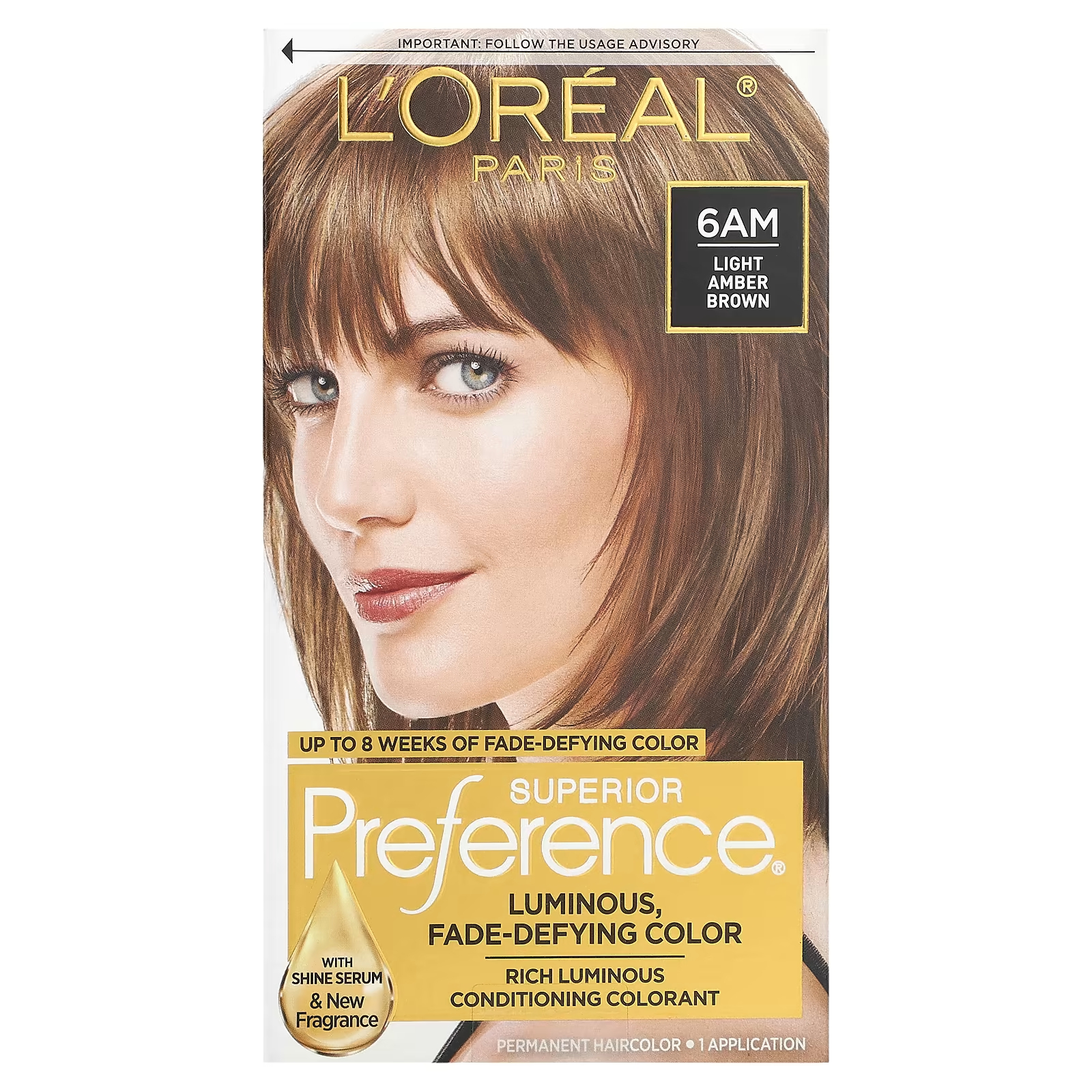 

Краска для волос L'Oréal Superior Preference Luminous Fade-Defying Color 6 AM светло-янтарно-коричневый