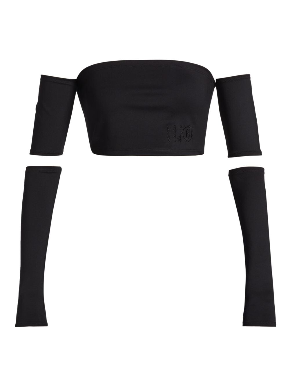 

Модульный укороченный топ с открытыми плечами MM6 Maison Margiela, черный