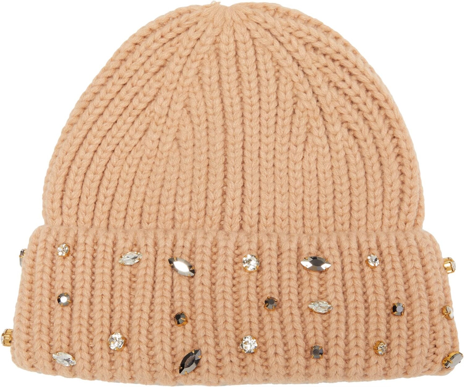 

Шапка Badgley Mischka Wool Beanie w/ Crystals, цвет Dusty Coral