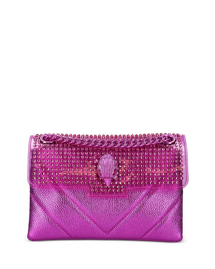 

Миниатюрная сумка через плечо Kensington из металлизированной кожи KURT GEIGER LONDON