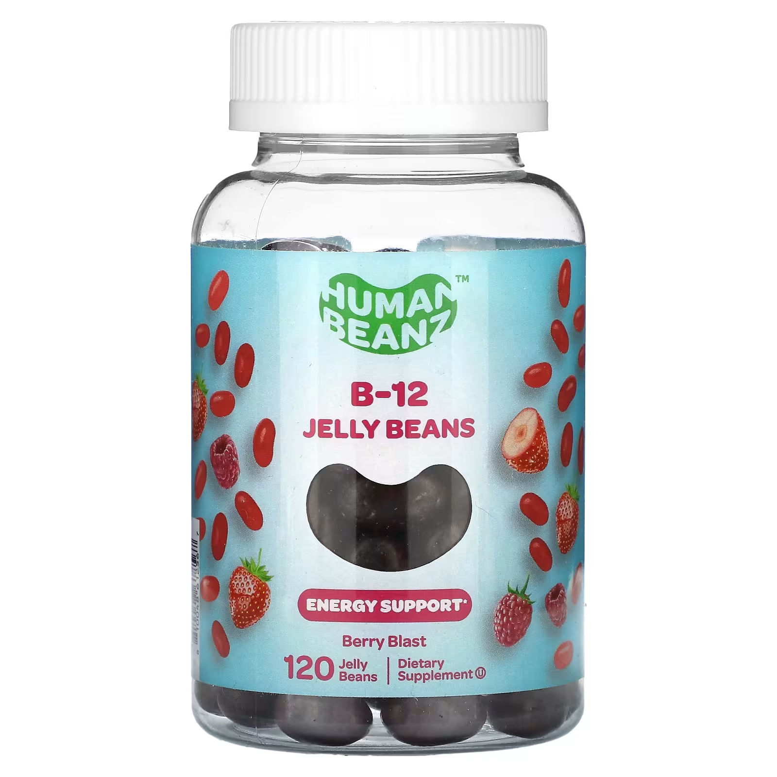цена Пищевая добавка Human Beanz B-12 Jelly Beans Berry Blast, 120 желейных бобов
