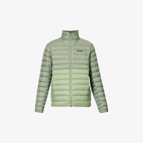 

Утепленная куртка-пуховик стандартного кроя с воротником-воронкой и капюшоном из переработанного нейлона Patagonia, зеленый