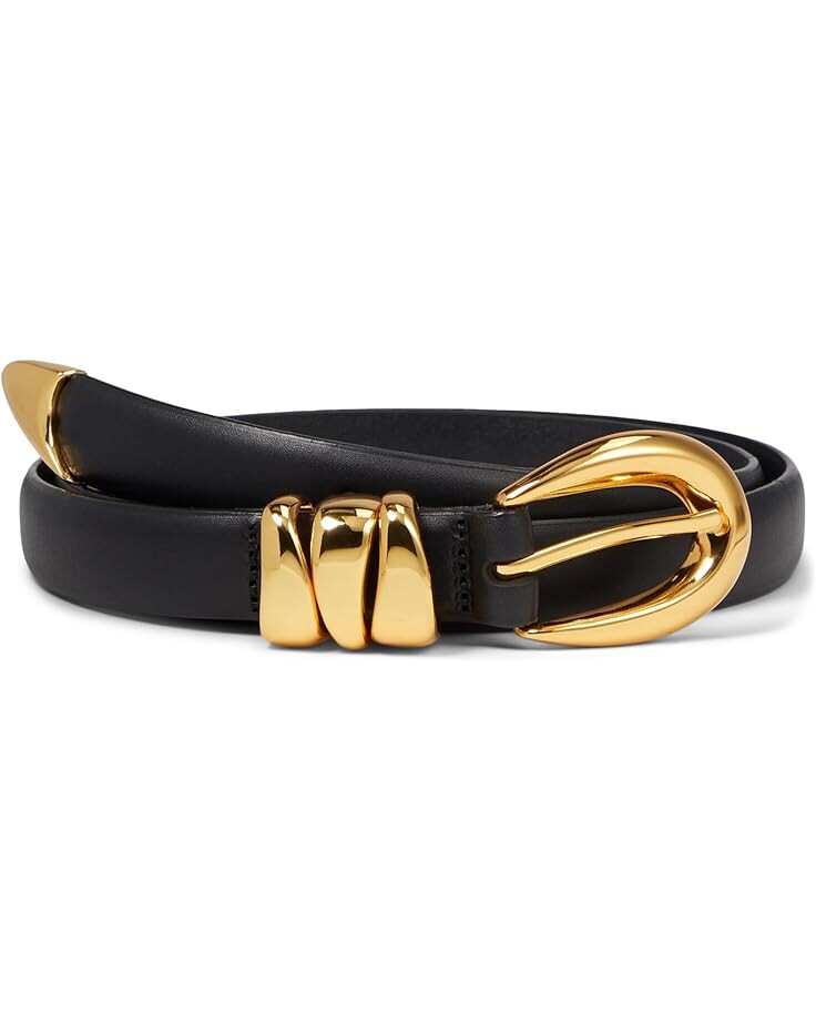 

Ремень Madewell Chunky Metal Leather Belt, реальный черный