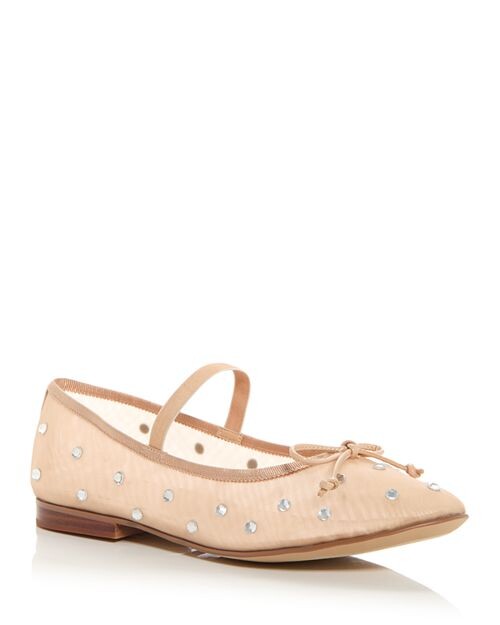 

Женские балетки Мэри Джейн с декорированной сеткой Jeffrey Campbell, цвет Tan/Beige