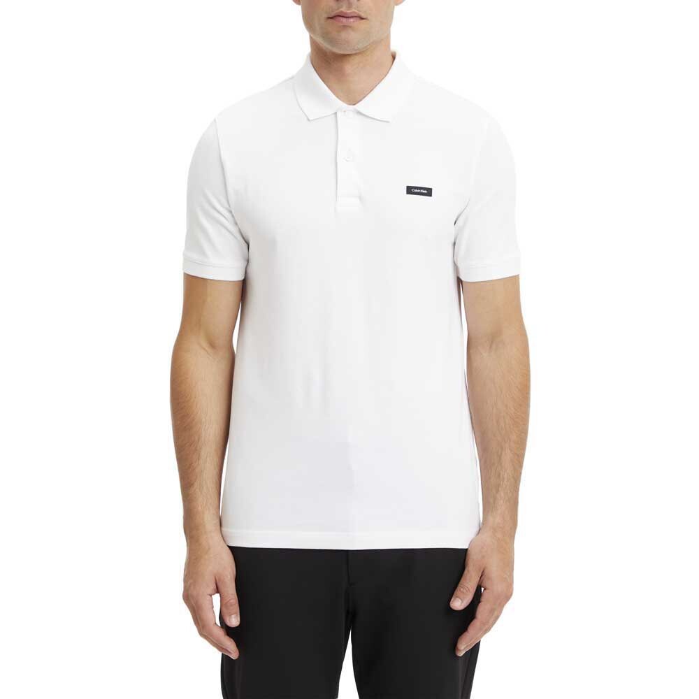 

Поло с коротким рукавом Calvin Klein Stretch Pique Slim Button, белый
