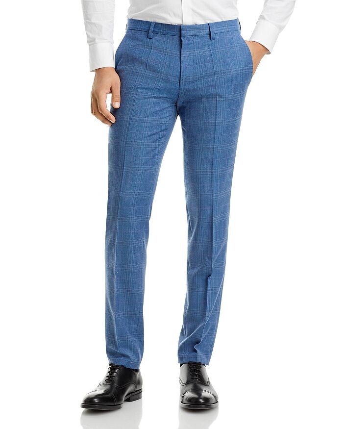 

Брюки Hesten Tonal Plaid Extra Slim Fit HUGO, Синий