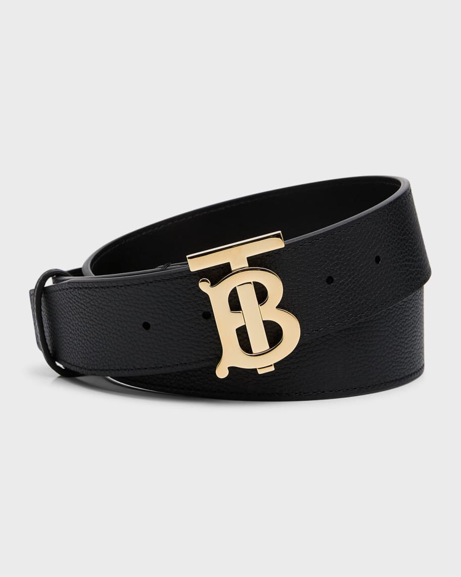 

Мужской кожаный ремень с пряжкой TB Burberry