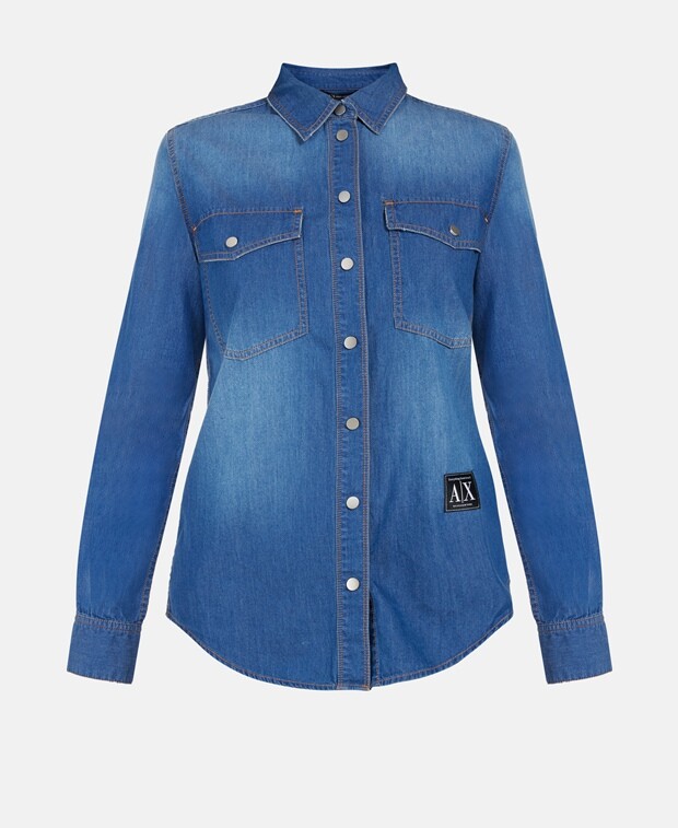 

Рубашка-блузка Armani Exchange, индиго