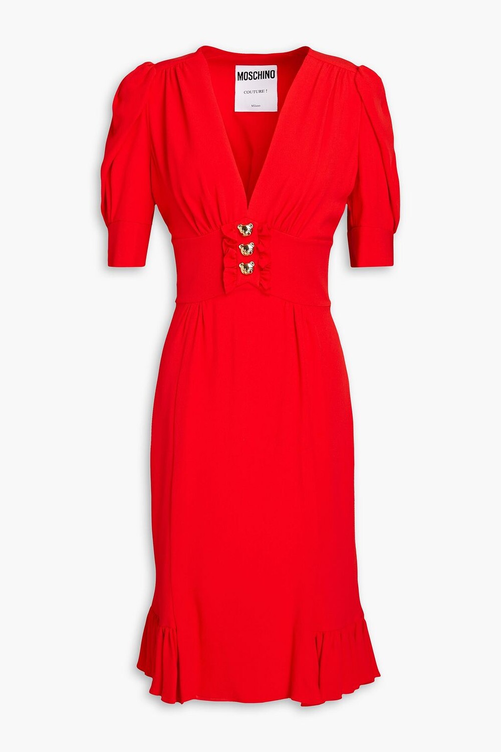 

Платье из крепа с оборками и сборками MOSCHINO, красный