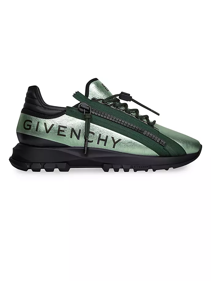 

Кроссовки Spectre Runner из ламинированной кожи на молнии Givenchy, цвет green silvery