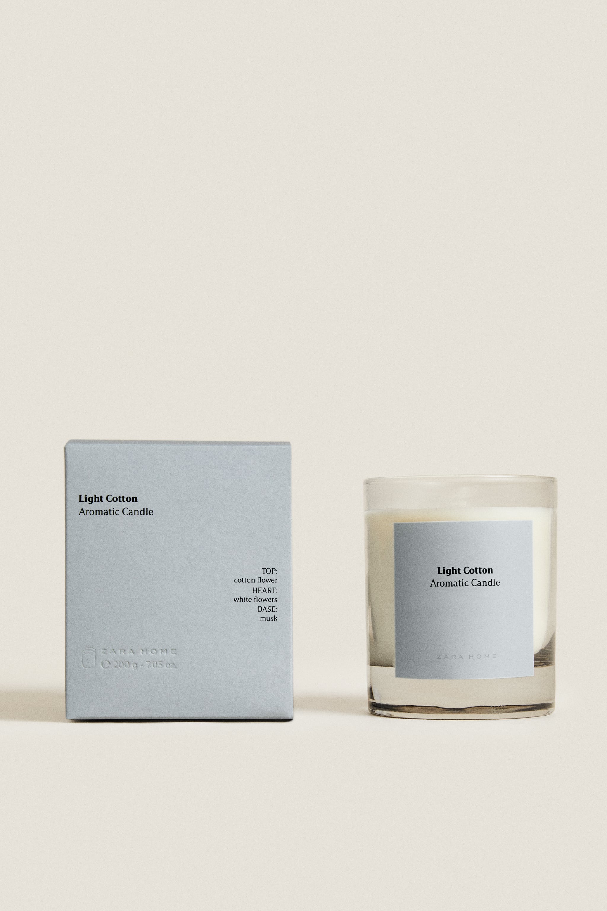 (200 г) ароматическая свеча светлая хлопка Zara, белый свеча гелевая с цветами луговой аромат