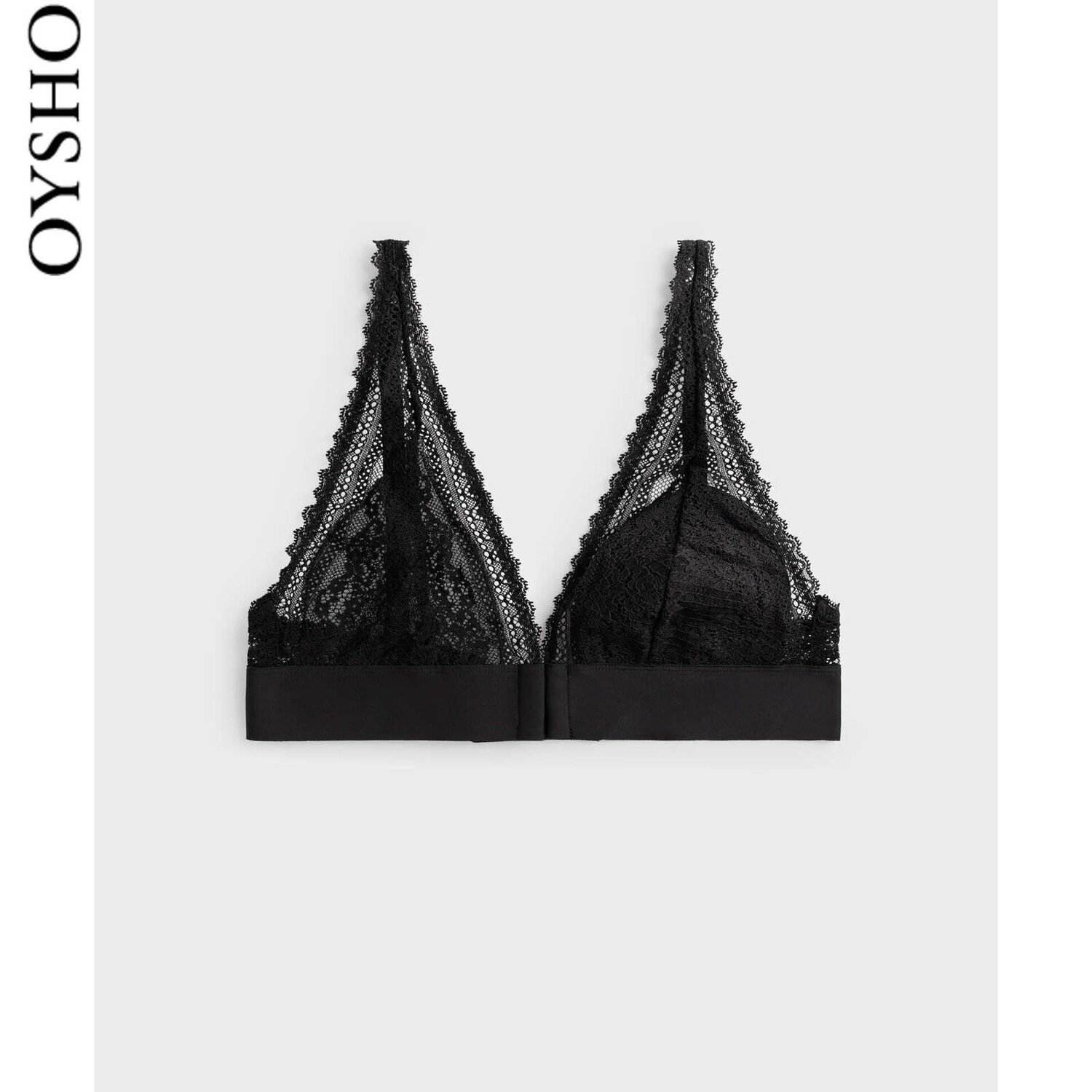 

Бюстгальтер кружевной Oysho, черный