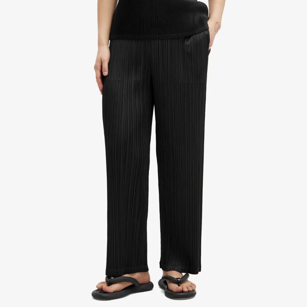 

Pleats Please Issey Miyake Брюки с прямыми складками, черный