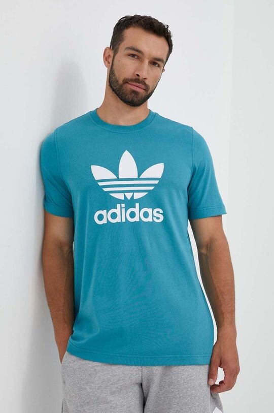 

Хлопковая футболка adidas Originals, бирюзовый, Зеленый