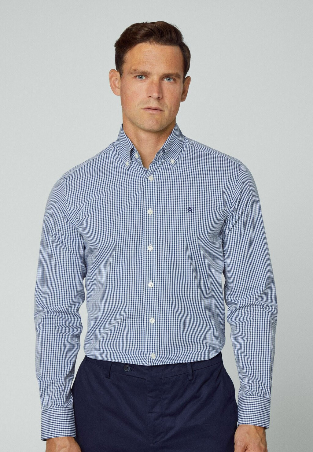 

Рубашка Essential Gingham Hackett London, цвет white navy