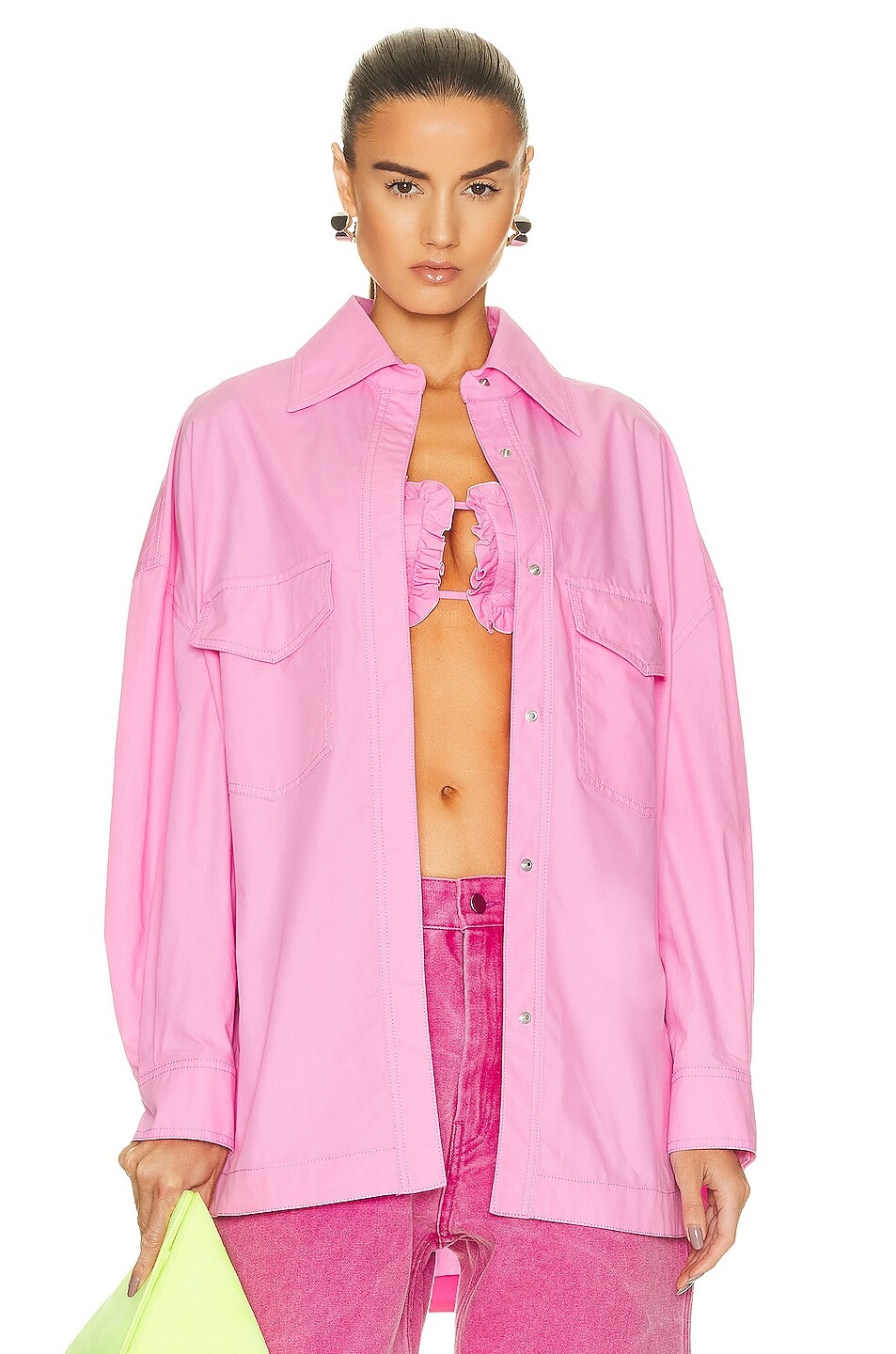 

Пальто The Attico Short Shirt, цвет Neon Pinki