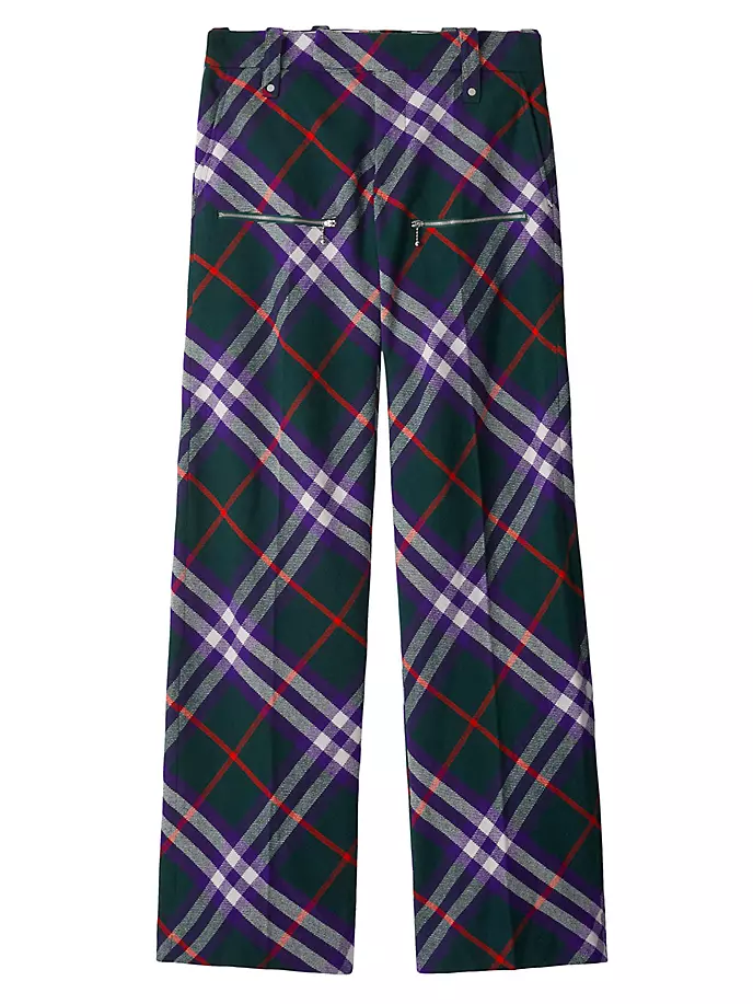 

Шерстяные брюки в клетку Burberry, цвет vine check