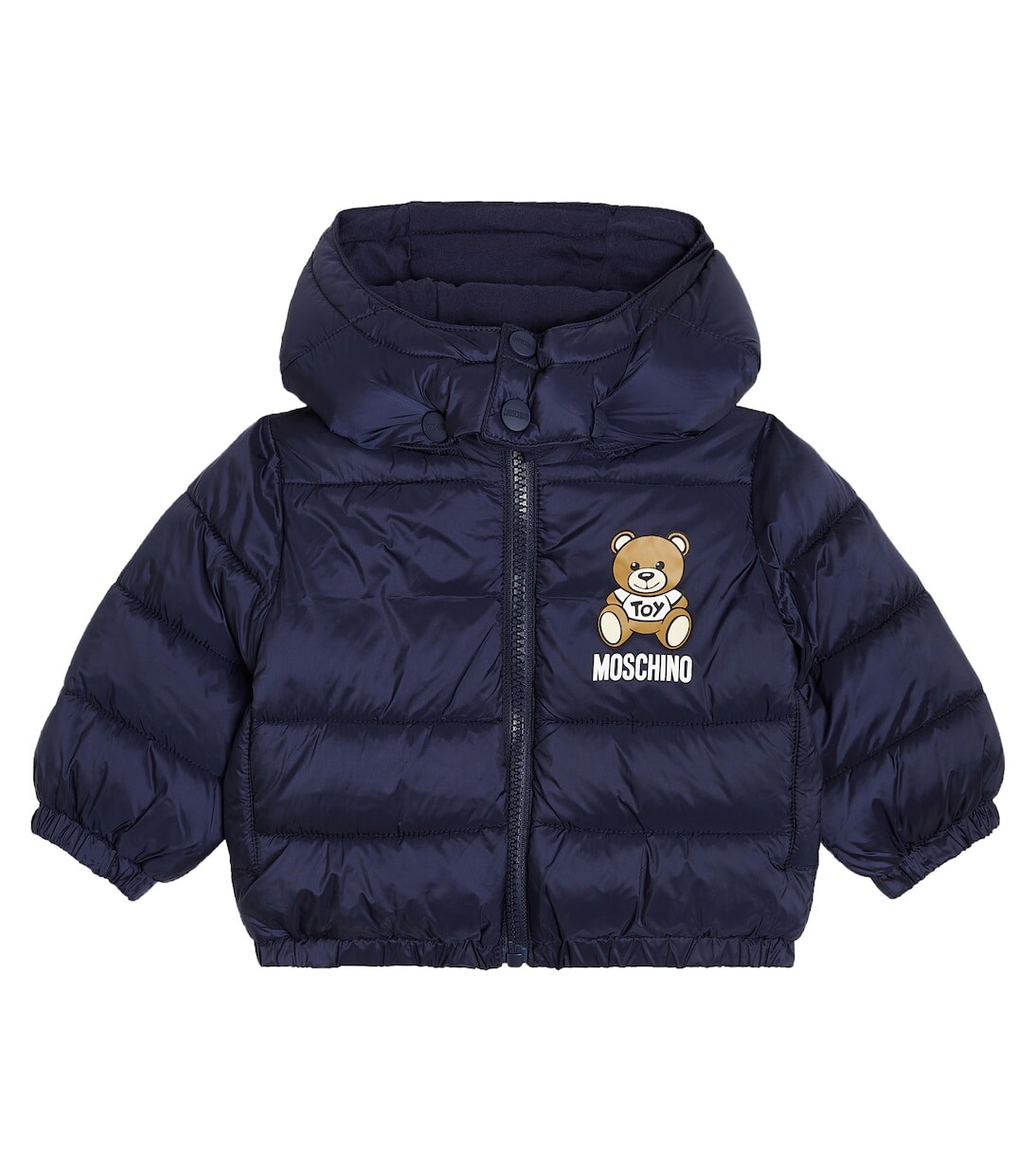 

Пуховик с плюшевым мишкой для малыша Moschino Kids, синий