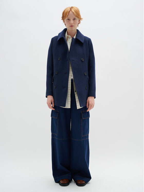 

Классический крой шерстяного пальто Inwear, синий
