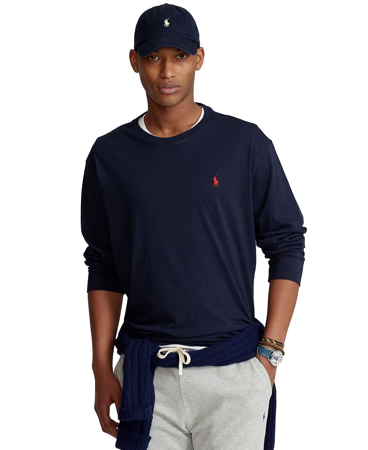 

Мужская трикотажная футболка классического кроя с длинными рукавами Polo Ralph Lauren