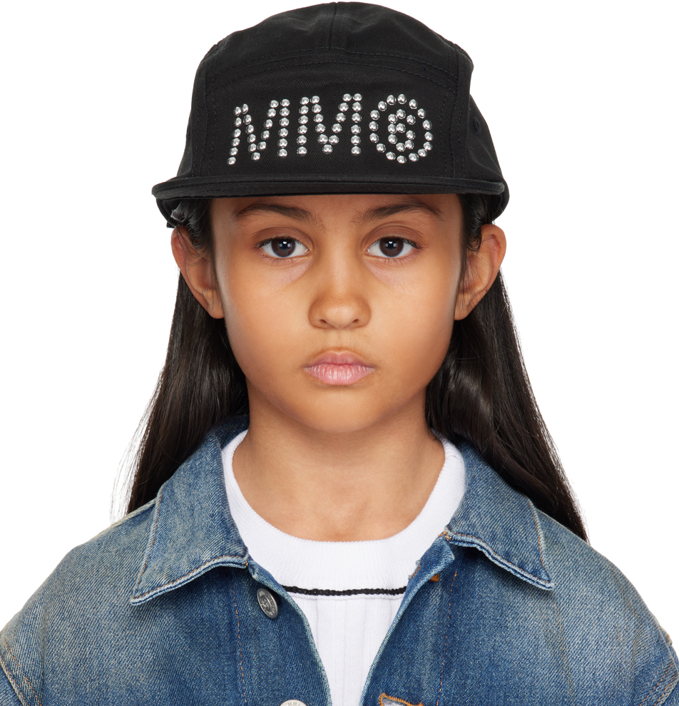 Для детей Кепка с логотипом черная Mm6 Maison Margiela