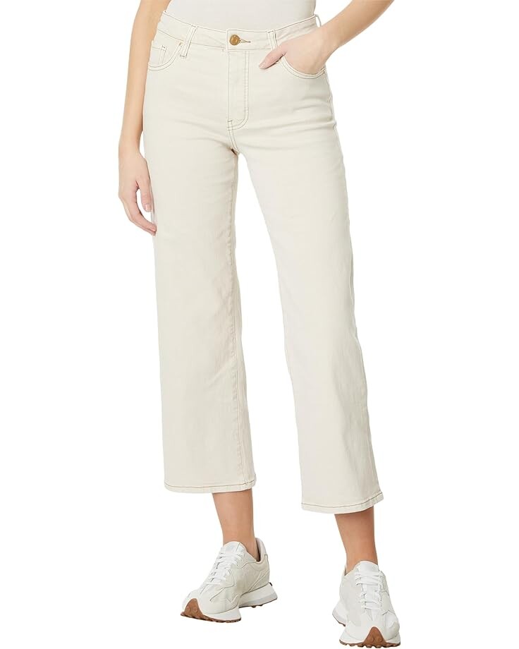 

Джинсы KUT from the Kloth Charlotte High-Rise-Fab Ab-Culottes In Ecru, экрю