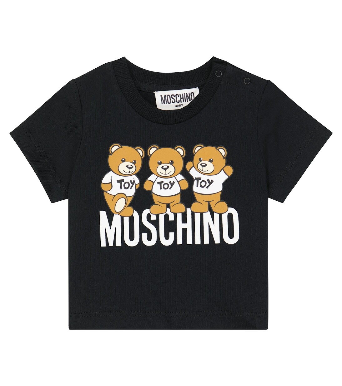 

Футболка из хлопкового джерси с плюшевым мишкой baby bear Moschino Kids, черный