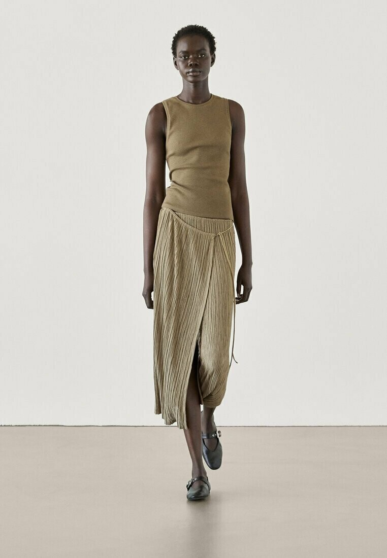 

Юбка с запахом PAREO Massimo Dutti, хаки