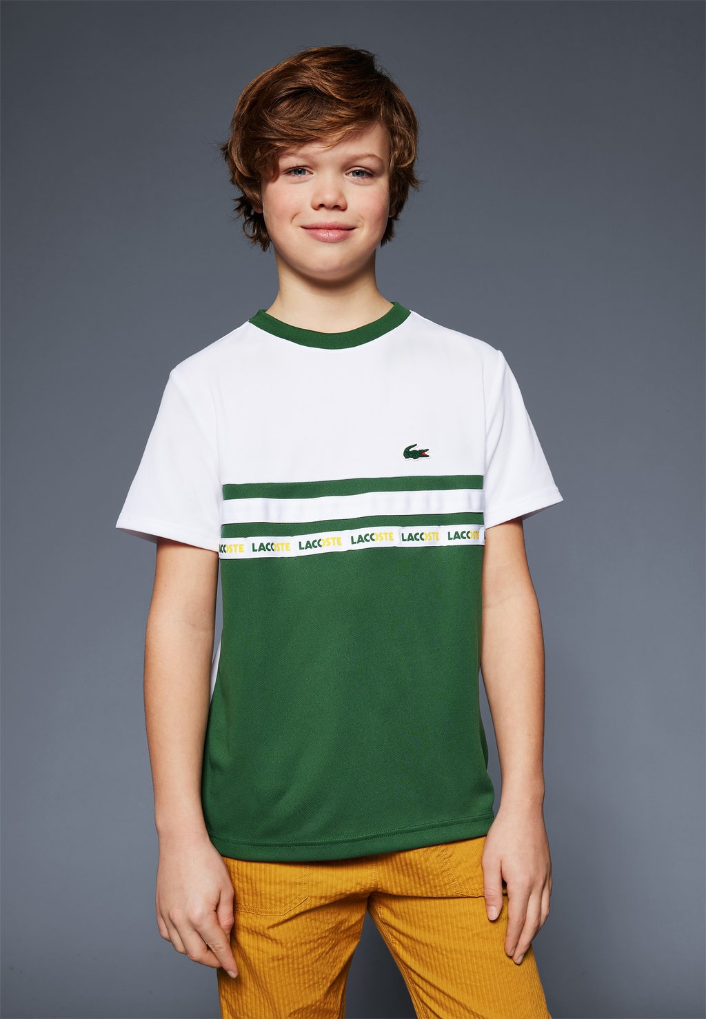 Спортивная футболка Unisex Lacoste, цвет vert/blanc толстовка lacoste цвет blanc vert
