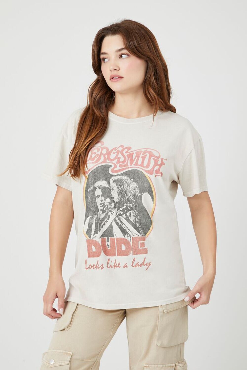 

Футболка с графическим рисунком Aerosmith Forever 21, серо-коричневый