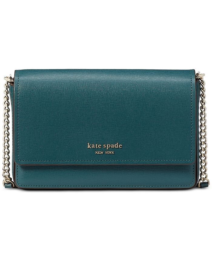 

Кошелек Morgan из сафьяновой кожи с цепочкой и клапаном kate spade new york, зеленый