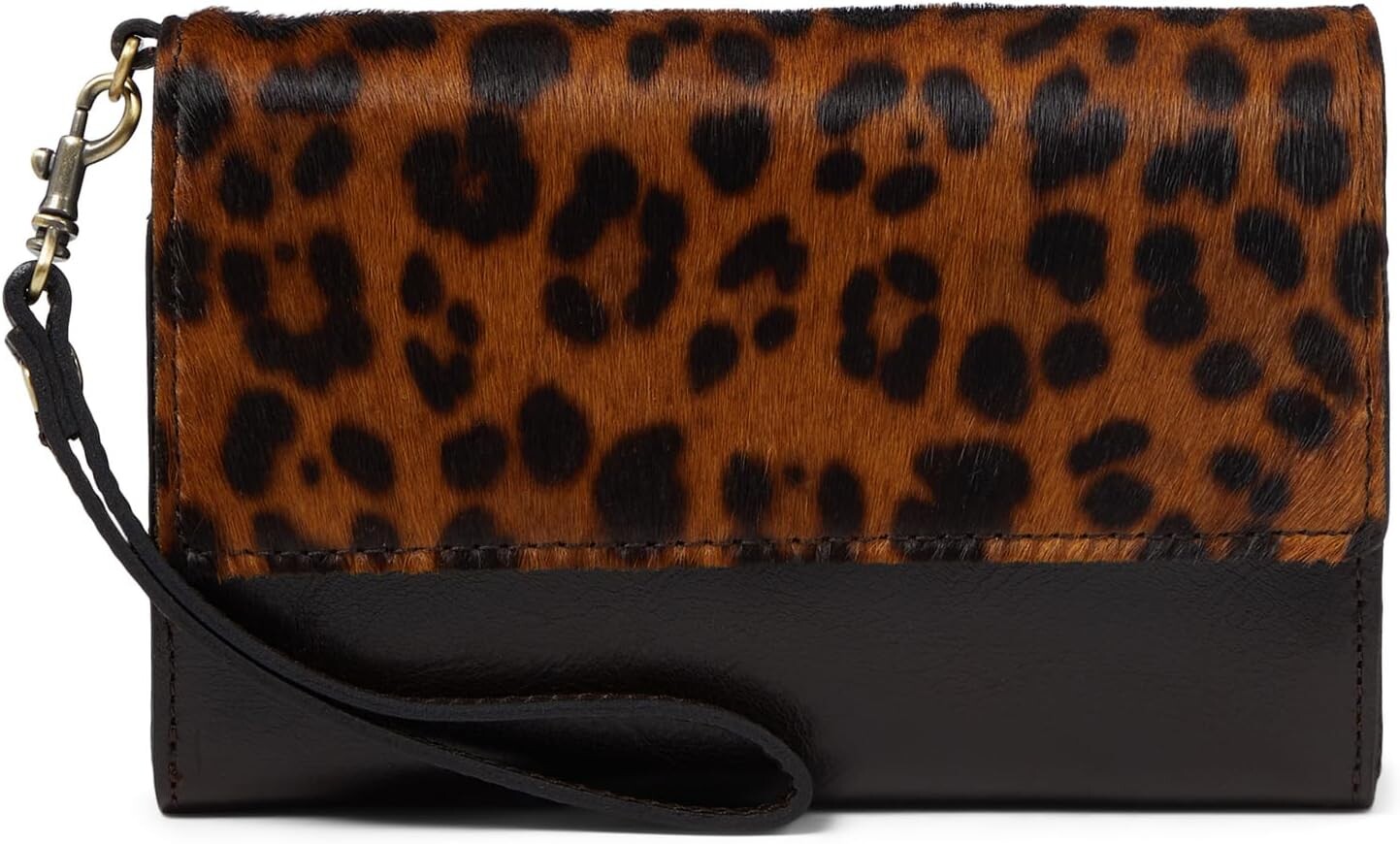 

Сумка кросс-боди Patricia Nash Marsiliana Mirror Wristlet, цвет Leopard Haircalf/Chocolate Distressed Trim