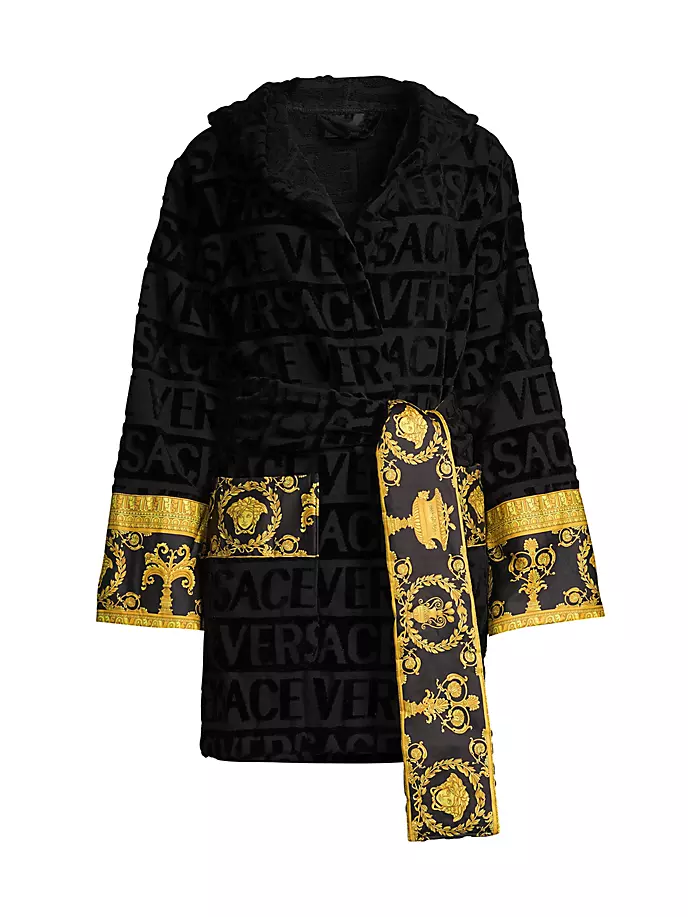 

Халат с монограммой Versace, черный