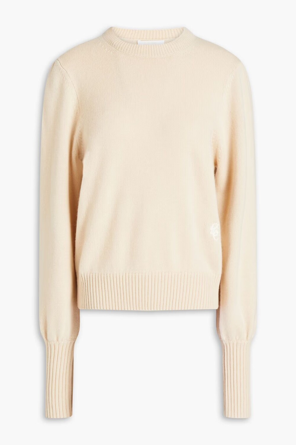 

Кашемировый свитер с вышивкой Chloé, крем
