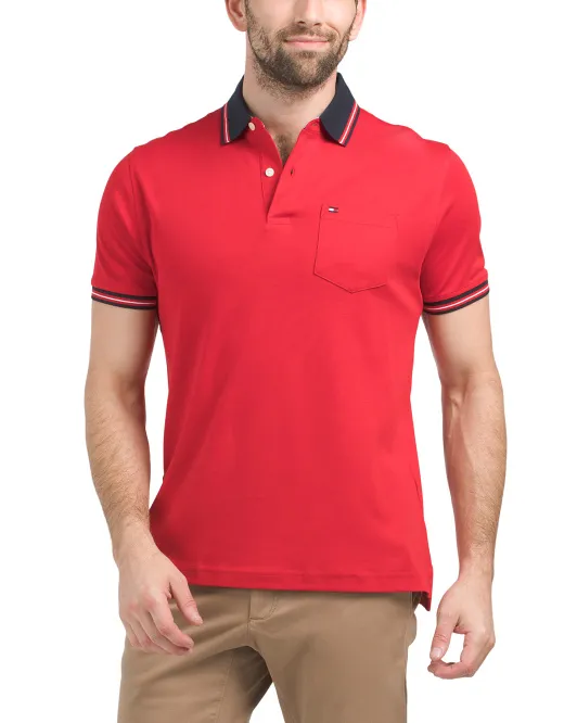 

Поло Thoreau с короткими рукавами и карманами Tommy Hilfiger, красный