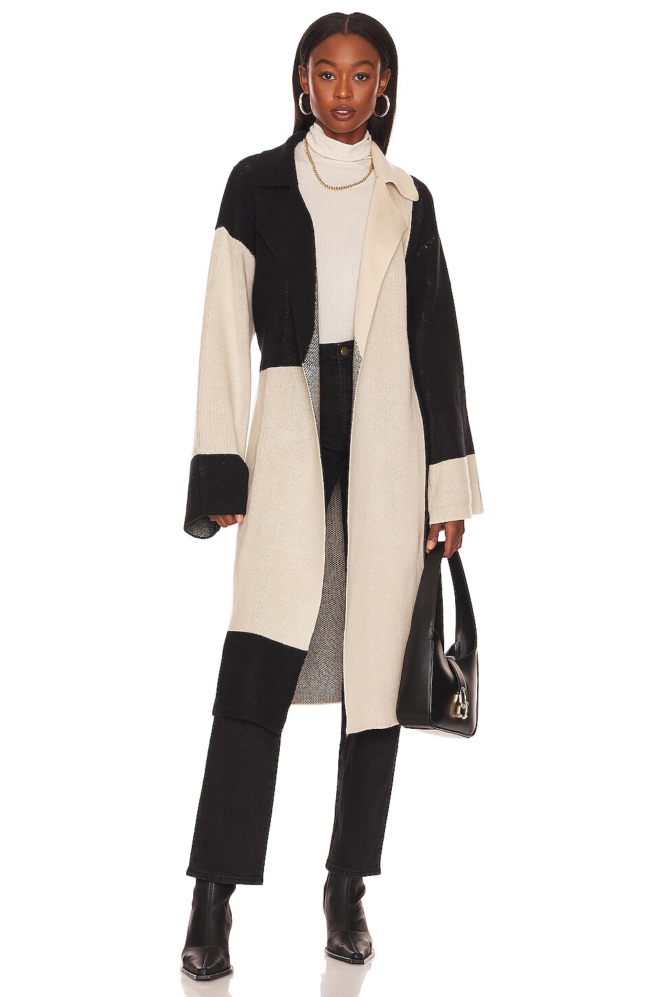 

Кардиган L'Academie Jaren Color Block Long, цвет Black & Ivory