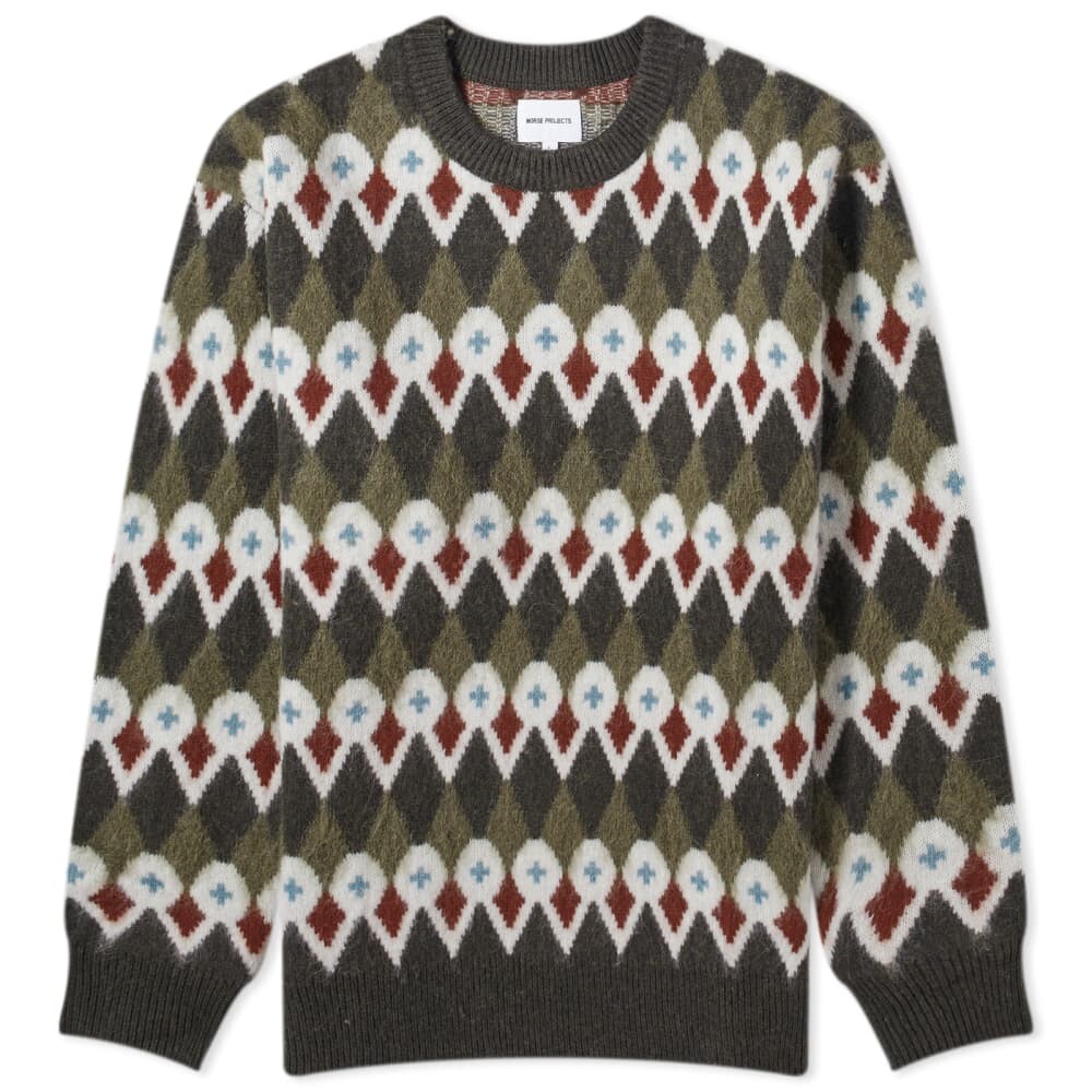 

Свободный вязаный трикотаж с круглым вырезом Norse Projects Rune из шерсти мериноса
