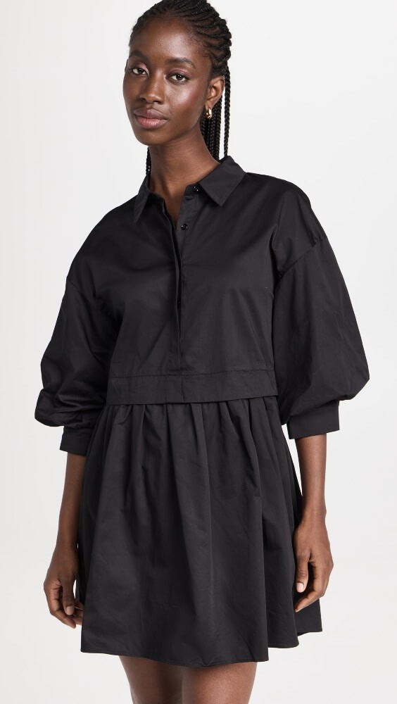 

Платье English Factory Puff Sleeve Shirt, черный