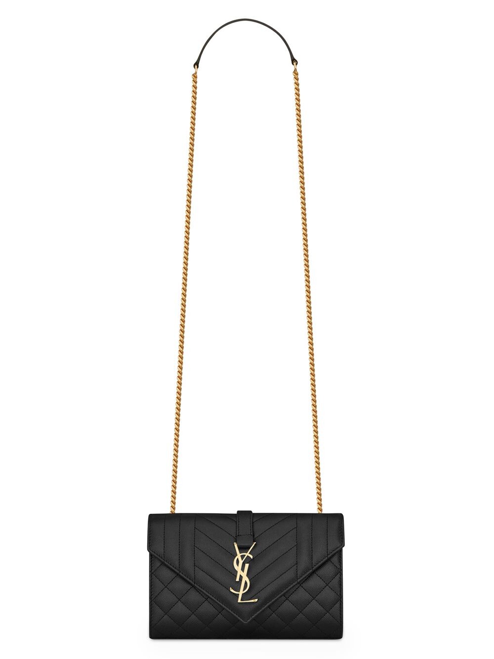 

Маленькая сумка Envelope из кожи с тиснением Mix Matelasse Grain De Poudre Saint Laurent