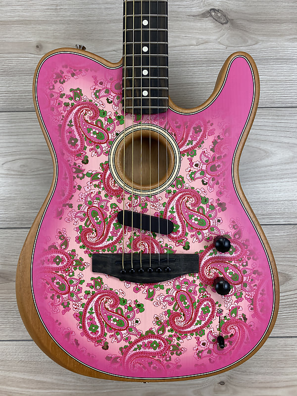 Акустическая гитара Fender American Acoustasonic limited Edition Telecaster, Pink Paisley электрогитара fender american acoustasonic telecaster 2023 black