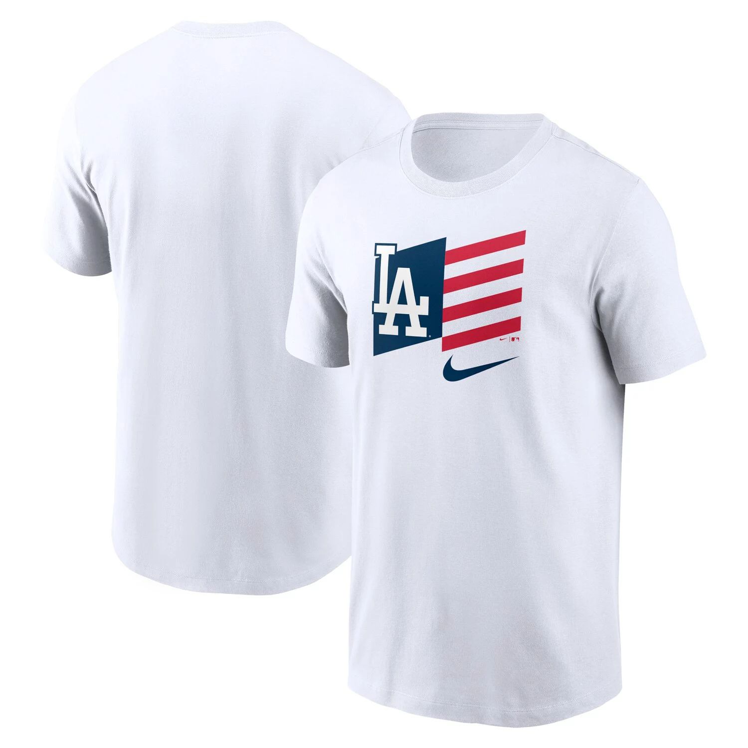 цена Мужская белая футболка Nike Los Angeles Dodgers Americana Flag