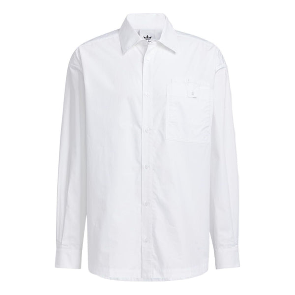 Рубашка adidas originals Solid Color single breasted Long Sleeves Shirt Couple Style White, мультиколор