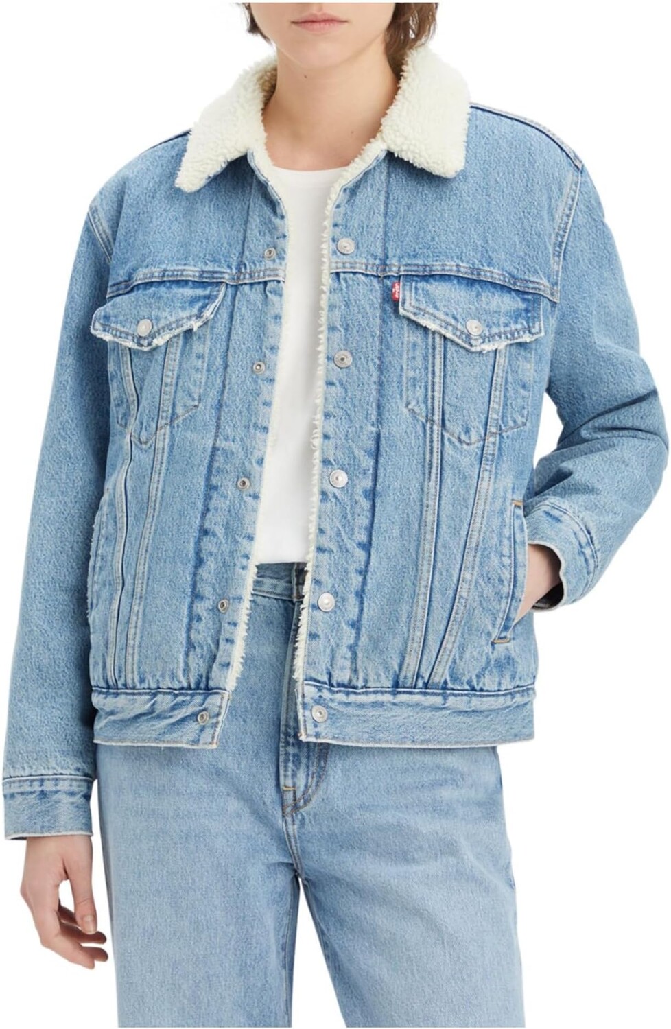 

Куртка Levi's Womens Ex-Boyfriend Sherpa Trucker, цвет New Notes