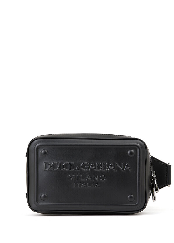 

Мужская кожаная сумка через плечо с черным логотипом Dolce&Gabbana