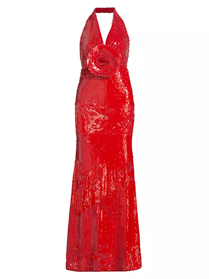 Вечернее платье Grayson с пайетками и бретельками на бретельках The Bar, цвет ruby